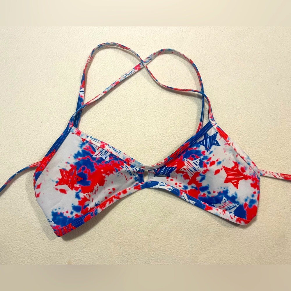 Jolyn Red White and Blue (Arix) Bikini Swim Top Vent XL